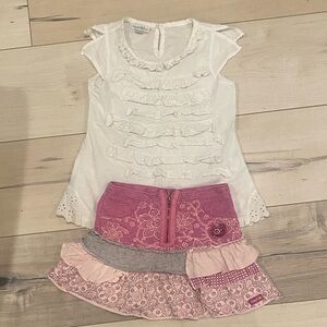 Naartjie Kids White Ruffled Top
